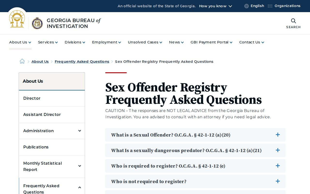 GBI registry accuracy guidance for Macon County sex offender records